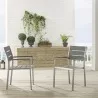 Modway Shore Outdoor Patio Aluminum Dining Armchair in Silver Gray - Set of Two - Lifestyle - Modway Shore Outdoor Patio Aluminum Dining Armchair in Silver Gray - Set of Two - Lifestyle