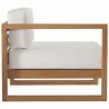 Modway Upland Outdoor Patio Teak Wood Left-Arm Chair - Natural White -  Side Angle - Modway Upland Outdoor Patio Teak Wood Left-Arm Chair - Natural White -  Side Angle