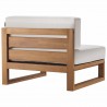 Modway Upland Outdoor Patio Teak Wood Armless Chair - Natural White - Back Side Angle