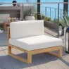 Modway Upland Outdoor Patio Teak Wood Armless Chair - Natural White - Lifestyle - Modway Upland Outdoor Patio Teak Wood Armless Chair - Natural White - Lifestyle