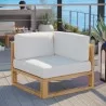 Modway Upland Outdoor Patio Teak Wood Corner Chair - Natural White - Lifestyle - Modway Upland Outdoor Patio Teak Wood Corner Chair - Natural White - Lifestyle