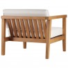 Modway Bayport Outdoor Patio Teak Wood Left Armchair in Natural White - Back Side Angle