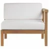 Modway Bayport Outdoor Patio Teak Wood Right Armchair in Natural White - Front Angle - Modway Bayport Outdoor Patio Teak Wood Right Armchair in Natural White - Front Angle
