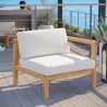 Modway Bayport Outdoor Patio Teak Wood Right Armchair in Natural White - Lifestyle