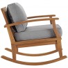Modway Marina Outdoor Patio Teak Rocking Chair - Natural Gray - Side Angle