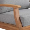 Modway Marina Outdoor Patio Teak Rocking Chair - Natural Gray - Seat Closeup Top Angle