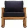 Modway Marina Outdoor Patio Teak Rocking Chair - Natural Navy - Front Angle - Modway Marina Outdoor Patio Teak Rocking Chair - Natural Navy - Front Angle