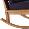 Modway Marina Outdoor Patio Teak Rocking Chair - Natural Navy - Base Angle