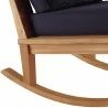 Modway Marina Outdoor Patio Teak Rocking Chair - Natural Navy - Base Angle - Modway Marina Outdoor Patio Teak Rocking Chair - Natural Navy - Base Angle