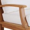 Modway Marina Outdoor Patio Teak Rocking Chair - Natural White - Seat Closeup Angle