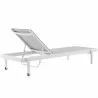 Modway Charleston Outdoor Patio Aluminum Chaise Lounge Chair in White Gray - Set of Two - Back Side Angle - Modway Charleston Outdoor Patio Aluminum Chaise Lounge Chair in White Gray - Set of Two - Back Side Angle