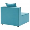 Modway Saybrook Outdoor Patio Upholstered Sectional Sofa Armless Chair in Turquoise - Back Side Angle