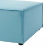 Modway Saybrook Outdoor Patio Upholstered Sectional Sofa Armless Chair in Turquoise - Seat Closeup Angle