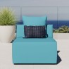 Modway Saybrook Outdoor Patio Upholstered Sectional Sofa Armless Chair in Turquoise - Lifestyle