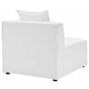 Modway Saybrook Outdoor Patio Upholstered Sectional Sofa Armless Chair in White - Back Side Angle