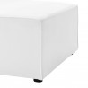 Modway Saybrook Outdoor Patio Upholstered Sectional Sofa Armless Chair in White - Seat Closeup Angle