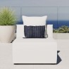 Modway Saybrook Outdoor Patio Upholstered Sectional Sofa Armless Chair in White - Front Side Angle