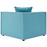 Modway Saybrook Outdoor Patio Upholstered Sectional Sofa Corner Chair - Turquoise - Back Angle