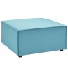 Modway Saybrook Outdoor Patio Upholstered Sectional Sofa Ottoman in Turquoise - Front Side Angle