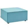 Modway Saybrook Outdoor Patio Upholstered Sectional Sofa Ottoman in Turquoise - Front Side Angle - Modway Saybrook Outdoor Patio Upholstered Sectional Sofa Ottoman in Turquoise - Front Side Angle