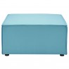 Modway Saybrook Outdoor Patio Upholstered Sectional Sofa Ottoman in Turquoise - Front Angle