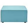 Modway Saybrook Outdoor Patio Upholstered Sectional Sofa Ottoman in Turquoise - Front Angle - Modway Saybrook Outdoor Patio Upholstered Sectional Sofa Ottoman in Turquoise - Front Angle
