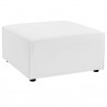 Modway Saybrook Outdoor Patio Upholstered Sectional Sofa Ottoman in White - Front Side Angle