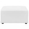 Modway Saybrook Outdoor Patio Upholstered Sectional Sofa Ottoman in White - Front Angle