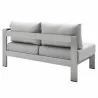 Modway Shore Sunbrella® Fabric Aluminum Outdoor Patio Right-Arm Loveseat in Silver Gray - Back Side Angle - Modway Shore Sunbrella® Fabric Aluminum Outdoor Patio Right-Arm Loveseat in Silver Gray - Back Side Angle