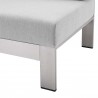 Modway Shore Sunbrella® Fabric Aluminum Outdoor Patio Right-Arm Loveseat in Silver Gray - Seat Closeup Angle