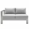 Modway Shore Sunbrella® Fabric Aluminum Outdoor Patio Left-Arm Loveseat in Silver Gray - Front Angle - Modway Shore Sunbrella® Fabric Aluminum Outdoor Patio Left-Arm Loveseat in Silver Gray - Front Angle