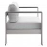 Modway Shore Sunbrella® Fabric Aluminum Outdoor Patio Armchair in Silver Gray - Side Angle