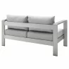 Modway Shore Sunbrella® Fabric Aluminum Outdoor Patio Loveseat in Silver Gray - Back Side Angle - Modway Shore Sunbrella® Fabric Aluminum Outdoor Patio Loveseat in Silver Gray - Back Side Angle