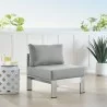 Modway Shore Sunbrella® Fabric Aluminum Outdoor Patio Armless Chair in Silver Gray - Lifestyle - Modway Shore Sunbrella® Fabric Aluminum Outdoor Patio Armless Chair in Silver Gray - Lifestyle