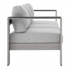 Modway Shore Sunbrella® Fabric Aluminum Outdoor Patio Sofa in Silver Gray - Side Angle
