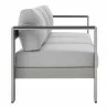 Modway Shore Sunbrella® Fabric Aluminum Outdoor Patio Sofa in Silver Gray - Side Angle - Modway Shore Sunbrella® Fabric Aluminum Outdoor Patio Sofa in Silver Gray - Side Angle