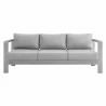 Modway Shore Sunbrella® Fabric Aluminum Outdoor Patio Sofa in Silver Gray - Front Angle - Modway Shore Sunbrella® Fabric Aluminum Outdoor Patio Sofa in Silver Gray - Front Angle