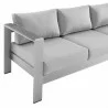 Modway Shore Sunbrella® Fabric Aluminum Outdoor Patio Sofa in Silver Gray - Closeup  Angle - Modway Shore Sunbrella® Fabric Aluminum Outdoor Patio Sofa in Silver Gray - Closeup  Angle