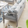 Modway Shore Sunbrella® Fabric Aluminum Outdoor Patio Sofa in Silver Gray - Lifestyle