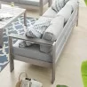 Modway Shore Sunbrella® Fabric Aluminum Outdoor Patio Sofa in Silver Gray - Lifestyle - Modway Shore Sunbrella® Fabric Aluminum Outdoor Patio Sofa in Silver Gray - Lifestyle