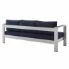 Modway Shore Sunbrella® Fabric Aluminum Outdoor Patio Sofa in Silver Navy - Back Side Angle - Modway Shore Sunbrella® Fabric Aluminum Outdoor Patio Sofa in Silver Navy - Back Side Angle