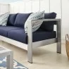 Modway Shore Sunbrella® Fabric Aluminum Outdoor Patio Sofa in Silver Navy - Lifestyle - Modway Shore Sunbrella® Fabric Aluminum Outdoor Patio Sofa in Silver Navy - Lifestyle
