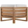 Modway Upland Outdoor Patio Teak Wood 3-Piece Sectional Sofa Set - Natural White - Corner Chair in Back Angle - Modway Upland Outdoor Patio Teak Wood 3-Piece Sectional Sofa Set - Natural White - Corner Chair in Back Angle