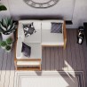 Modway Upland Outdoor Patio Teak Wood 3-Piece Sectional Sofa Set - Natural White - Lifestyle