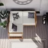 Modway Upland Outdoor Patio Teak Wood 3-Piece Sectional Sofa Set - Natural White - Lifestyle - Modway Upland Outdoor Patio Teak Wood 3-Piece Sectional Sofa Set - Natural White - Lifestyle