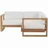 Modway Upland Outdoor Patio Teak Wood 3-Piece Sectional Sofa Set - Natural White - Set in Front Angle - Modway Upland Outdoor Patio Teak Wood 3-Piece Sectional Sofa Set - Natural White - Set in Front Angle
