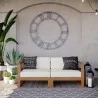 Modway Upland Outdoor Patio Teak Wood 2-Piece Sectional Sofa Loveseat - Natural White - Lifestyle - Modway Upland Outdoor Patio Teak Wood 2-Piece Sectional Sofa Loveseat - Natural White - Lifestyle