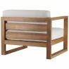 Modway Upland Outdoor Patio Teak Wood 2-Piece Sectional Sofa Loveseat - Natural White - Right Armchair in Back Side Angle - Modway Upland Outdoor Patio Teak Wood 2-Piece Sectional Sofa Loveseat - Natural White - Right Armchair in Back Side Angle