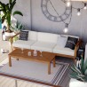 Modway Upland Outdoor Patio Teak Wood 4-Piece Furniture Set - Natural White - Lifestyle