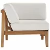 Modway Bayport Outdoor Patio Teak Wood 3-Piece Sectional Sofa Set - Natural White - Corner Chair in Side Angle - Modway Bayport Outdoor Patio Teak Wood 3-Piece Sectional Sofa Set - Natural White - Corner Chair in Side Angle